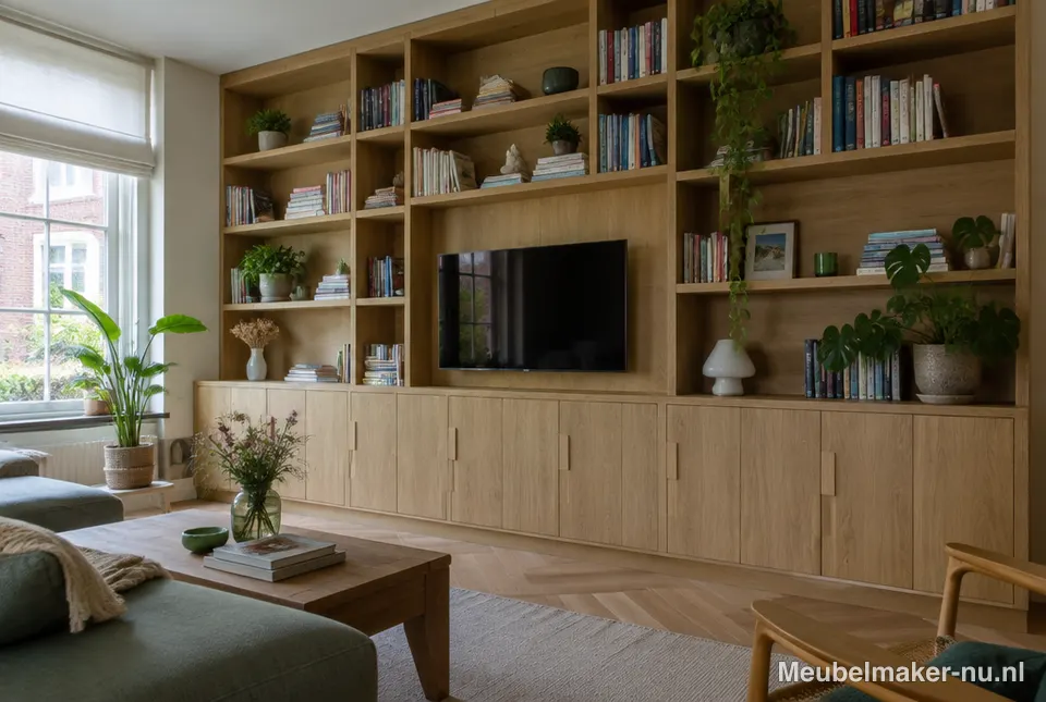 Kastenwand op maat in een woonkamer